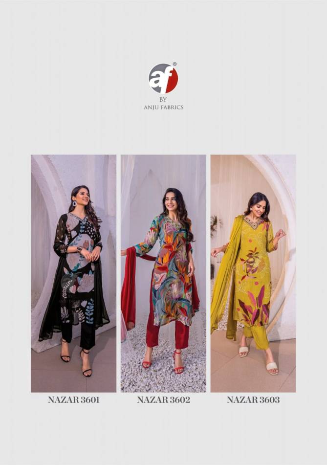 Nazar Vol 6 By Af Organza With Digital Print Kurti Bottom With Dupatta Wholesale Shop In Surat
